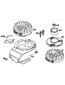 Flywheel Assembly And Blower Housing parts for Briggs & Stratton Lawn & Garden Engine 124700 TO 124799 (3611) from AppliancePartsPros.com