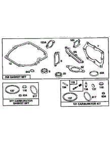 Carburetor Gasket Set / Carburetor Kit parts for Briggs & Stratton Lawn & Garden Engine 124700 TO 124799 (5008) from AppliancePartsPros.com