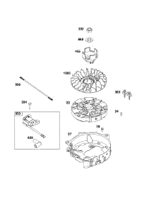Flywheel / Ignition / Starter parts for Briggs & Stratton Lawn & Garden Engine 124P02-0009-F1 from AppliancePartsPros.com