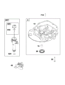 Sump / Lubrication parts for Briggs & Stratton Lawn & Garden Engine 124P02-0009-F1 from AppliancePartsPros.com