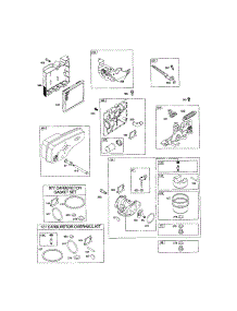Carburetor / Muffler / Air Cleaner parts for Briggs & Stratton Lawn & Garden Engine 124T02-0736-EA from AppliancePartsPros.com