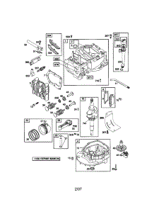 Cylinder / Crankshaft / Crankcase parts for Briggs & Stratton Lawn & Garden Engine 124T02-0853-EA from AppliancePartsPros.com