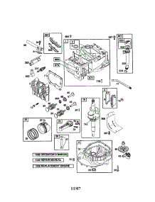 Cylinder / Crankshaft / Sump parts for Briggs & Stratton Lawn & Garden Engine 124T05-0848-EA from AppliancePartsPros.com
