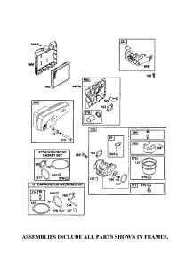 Muffler / Carburetor parts for Briggs & Stratton Lawn & Garden Engine 124T05-0947-EA from AppliancePartsPros.com