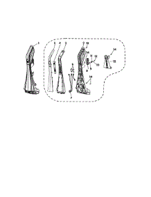 Handle parts for Kenmore Upright Vacuum 125.31140610 (12531140610, 125 31140610) from AppliancePartsPros.com