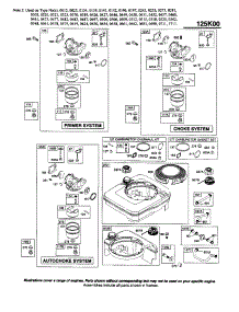 Carburetor / Fuel Tank parts for Briggs & Stratton Lawn & Garden Engine 125K02-0447-E1 from AppliancePartsPros.com