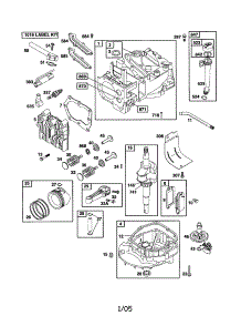 Cylinder / Crankshaft / Sump-Engine parts for Briggs & Stratton Lawn & Garden Engine 125K05-0477-E1 from AppliancePartsPros.com