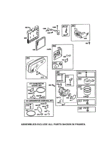 Carburetor / Muffler parts for Briggs & Stratton Lawn & Garden Engine 125T02-1045-B1 from AppliancePartsPros.com