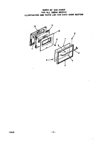 Oven Door parts for Roper Gas Range 1265*0A from AppliancePartsPros.com