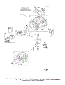 Cylinder / Crankshaft parts for Briggs & Stratton Lawn & Garden Engine 126600 (0100 THRU 0201) from AppliancePartsPros.com