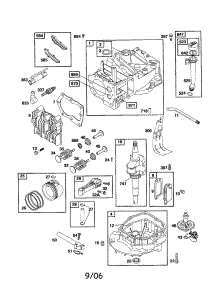 Cylinder / Crankshaft / Sump parts for Briggs & Stratton Lawn & Garden Engine 126T02-0736-E1 from AppliancePartsPros.com