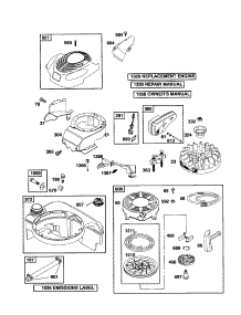 Rewind Starter / Fuel Tank parts for Briggs & Stratton Lawn & Garden Engine 126T02-0736-E1 from AppliancePartsPros.com