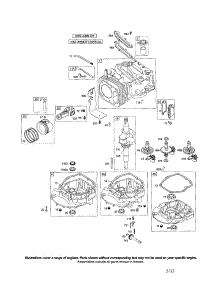 Cylinder / Crankshaft parts for Briggs & Stratton Lawn & Garden Engine 128600 (0100-0264) from AppliancePartsPros.com