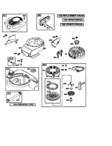 Housing-Blower / Starter-Rewind parts for Briggs & Stratton Lawn & Garden Engine 128602-0336-E1 from AppliancePartsPros.com
