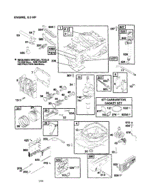 Engine, 5.0 Hp parts for Briggs & Stratton Lawn & Garden Engine 128802 from AppliancePartsPros.com
