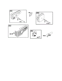 Exhaust Muffler parts for Briggs & Stratton Lawn & Garden Engine 12C800 TO 12C899 from AppliancePartsPros.com