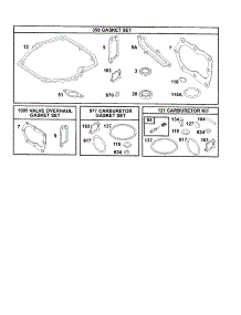 Gasket Set / Kits parts for Briggs & Stratton Lawn & Garden Engine 12E800 TO 12E899 (0620,0653,0808) from AppliancePartsPros.com