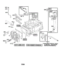 Cylinder / Head-Cylinder parts for Briggs & Stratton Lawn & Garden Engine 12E800 TO 12E899 (0819,0831,0833) from AppliancePartsPros.com