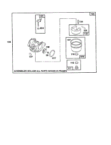Throttle Shaft / Main Jet parts for Briggs & Stratton Lawn & Garden Engine 12F800 TO 12F899 (0830-0839) from AppliancePartsPros.com