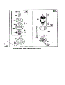 Motor-Starter parts for Briggs & Stratton Lawn & Garden Engine 12F800 TO 12F899 (0830-0839) from AppliancePartsPros.com