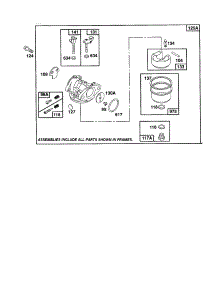 Choke / Carburetor parts for Briggs & Stratton Lawn & Garden Engine 12F800 TO 12F899 (1150-1159) from AppliancePartsPros.com