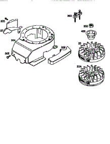 Flywheel Assembly And Blower Housing parts for Briggs & Stratton Lawn & Garden Engine 12H800 TO 12H899 from AppliancePartsPros.com