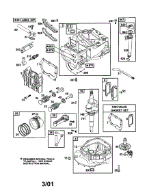 Cylinder parts for Briggs & Stratton Lawn & Garden Engine 12H801-2309-B1 from AppliancePartsPros.com