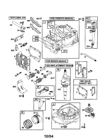 Cylinder / Cylinder-Head / Crankshaft parts for Briggs & Stratton Lawn & Garden Engine 12H807-1905-E1 from AppliancePartsPros.com