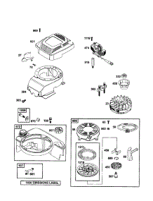 Housing-Blower / Starter-Rewind parts for Briggs & Stratton Lawn & Garden Engine 12H807-1905-E1 from AppliancePartsPros.com