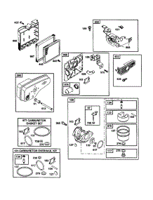 Caburetor Gasket Set parts for Briggs & Stratton Lawn & Garden Engine 12H807-2692-B1 from AppliancePartsPros.com