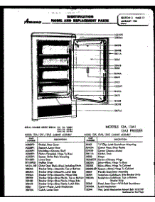 Models 12A, 12A1, 12A2 parts for Amana Upright Freezer 12K from AppliancePartsPros.com