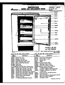 Model 18B, 18B1, 18B2 parts for Amana Upright Freezer 12K from AppliancePartsPros.com