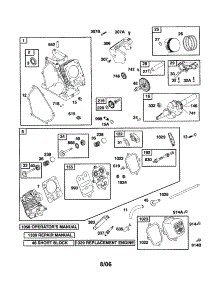 Cylinder / Cylinder Head parts for Briggs & Stratton Lawn & Garden Engine 12R113-0734 from AppliancePartsPros.com