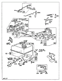 Carburetor And Fuel Tank Assembly parts for Briggs & Stratton Lawn & Garden Engine 130200 TO 130299 (2015 - 2049) from AppliancePartsPros.com
