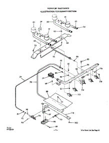 Burner parts for Roper Gas Range 1303*0A from AppliancePartsPros.com
