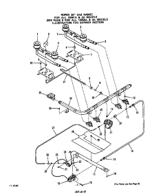 Burner (Models 13061A & 2A) parts for Roper Gas Range 1305*0A from AppliancePartsPros.com