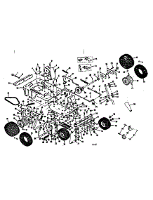 Main Frame And Wheel Assembly parts for Craftsman Rear-Engine Riding Mower 131962612 from AppliancePartsPros.com