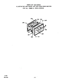 Oven Door parts for Roper Gas Range 1333*0A from AppliancePartsPros.com