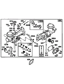 Exploded View-Carburetor Assembly parts for Briggs & Stratton Lawn & Garden Engine 135200 TO 135299 (0001 - 0007) from AppliancePartsPros.com