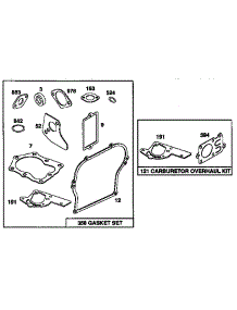 Carburetor Overhaul Kit And Gasket Set parts for Briggs & Stratton Lawn & Garden Engine 135200 TO 135299 (0001 - 0007) from AppliancePartsPros.com