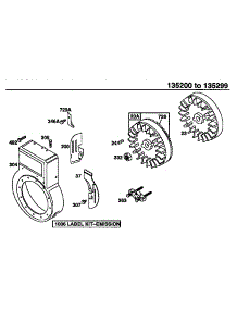 Flywheel Assembly parts for Briggs & Stratton Lawn & Garden Engine 135200-135299 (0059-0075) from AppliancePartsPros.com