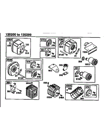 Muffler Assembly parts for Briggs & Stratton Lawn & Garden Engine 135200-135299 (0105-0127) from AppliancePartsPros.com