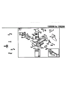 Carburetor parts for Briggs & Stratton Lawn & Garden Engine 135200-135299 (0129-0169) from AppliancePartsPros.com