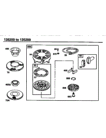 Rewind Starter parts for Briggs & Stratton Lawn & Garden Engine 135200-135299 (0129-0169) from AppliancePartsPros.com
