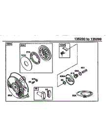 Rewind Starter parts for Briggs & Stratton Lawn & Garden Engine 135200-135299 (0129-0169) from AppliancePartsPros.com