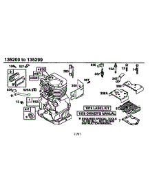 Cylinder Assembly parts for Briggs & Stratton Lawn & Garden Engine 135200-135299 (0300-0327) from AppliancePartsPros.com
