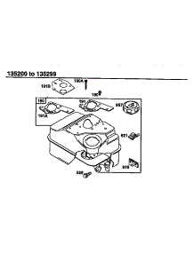 Fuel Tank Assembly parts for Briggs & Stratton Lawn & Garden Engine 135200-135299 (0300-0327) from AppliancePartsPros.com