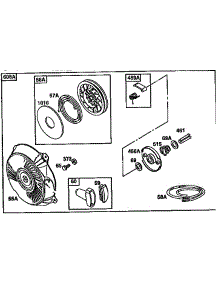 Rewind Starter Housing And Pulley Starter parts for Briggs & Stratton Lawn & Garden Engine 135200-135299 (0913) from AppliancePartsPros.com