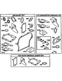 Carburetor Overhaul Kit / Valve Overhaul Gasket Kit / Gasket Kit parts for Briggs & Stratton Lawn & Garden Engine 135200-135299 (1299) from AppliancePartsPros.com