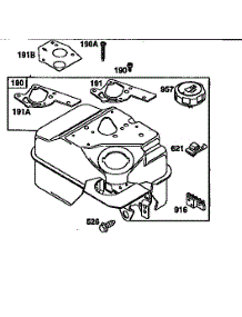 Fuel Tank Assembly parts for Briggs & Stratton Lawn & Garden Engine 135200-135299 (1327) from AppliancePartsPros.com